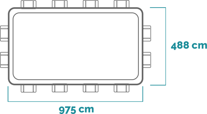 Matmenys ir forma Baseino komplektas Set Ultra XTR Stačiakampis 975x488x132 cm