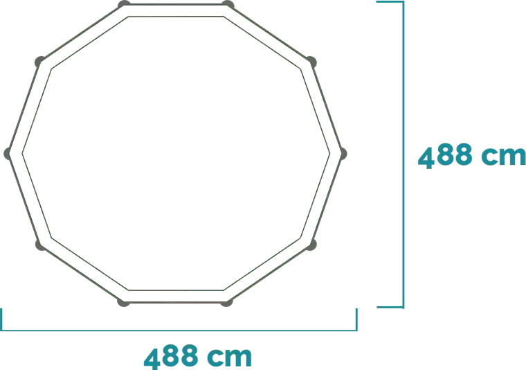 Matmenys ir forma Baseino komplektas Prism Frame Clearview Premium 488x122 cm