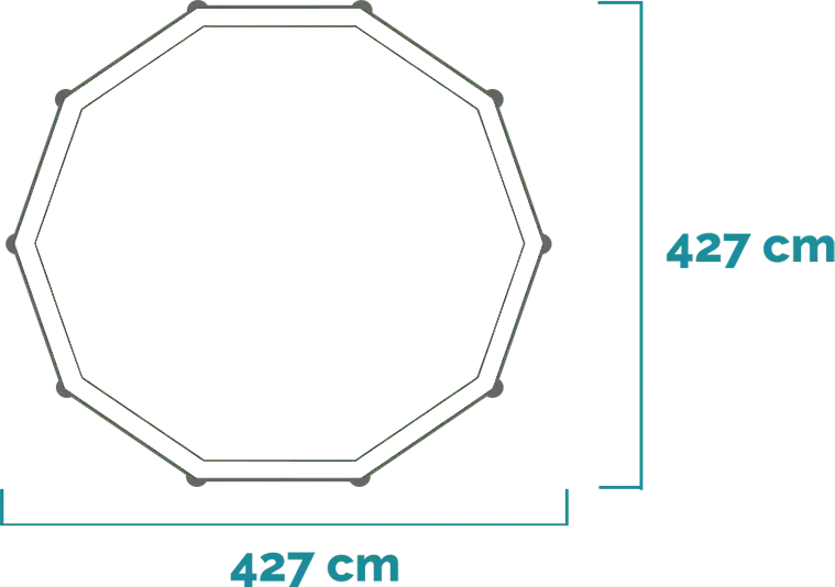 Matmenys ir forma Baseino komplektas Prism Frame Clearview Premium 427x107 cm