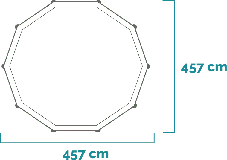 Matmenys ir forma Baseino komplektas Greywood Prism Frame Premium 457x122 cm