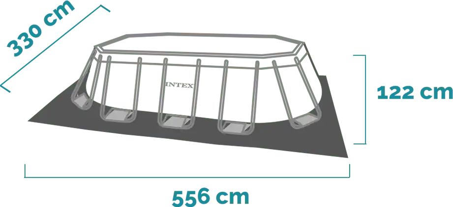 Matmenys ir forma Baseino komplektas Prism Frame Ovalus 503x274x122 cm