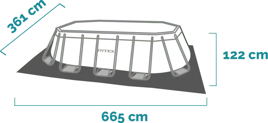 Matmenys ir forma Baseino komplektas Prism Frame Ovalus 610x305x122 cm