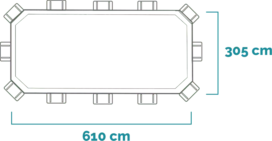 Rozměry Bazénový Set Prism Frame Oválný 610x305x122 cm