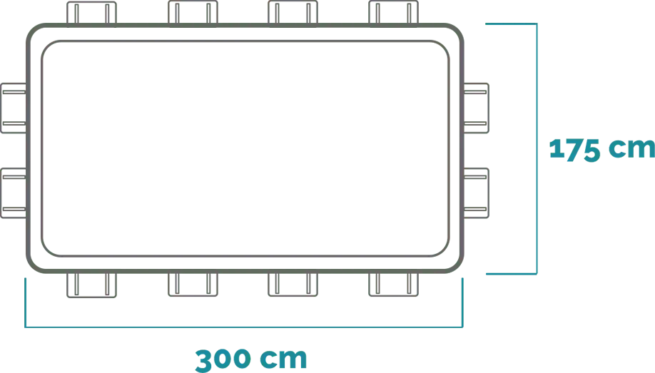 Rozměry Bazénový Set Prism Frame Obdélníkový 300x175x80 cm