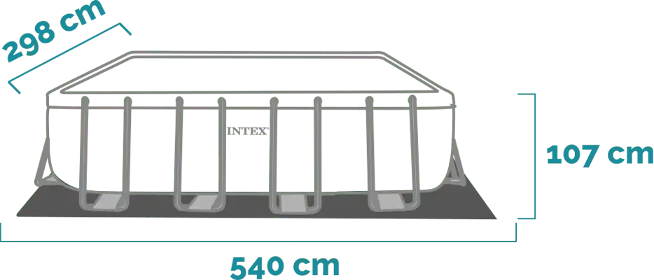 Rozměry Bazénový Set Prism Frame Obdélníkový 488x244x107 cm