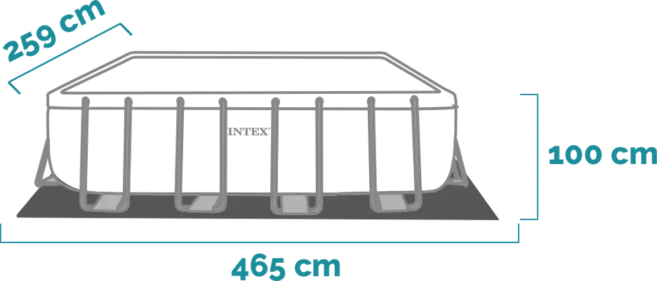 Dimensions and shape Chevron Prism Rectangular Pool Set 400x200x100 cm