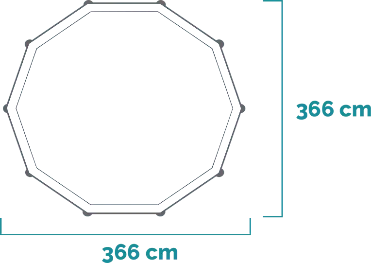 Matmenys ir forma Baseino komplektas Prism Frame Premium 366x76 cm