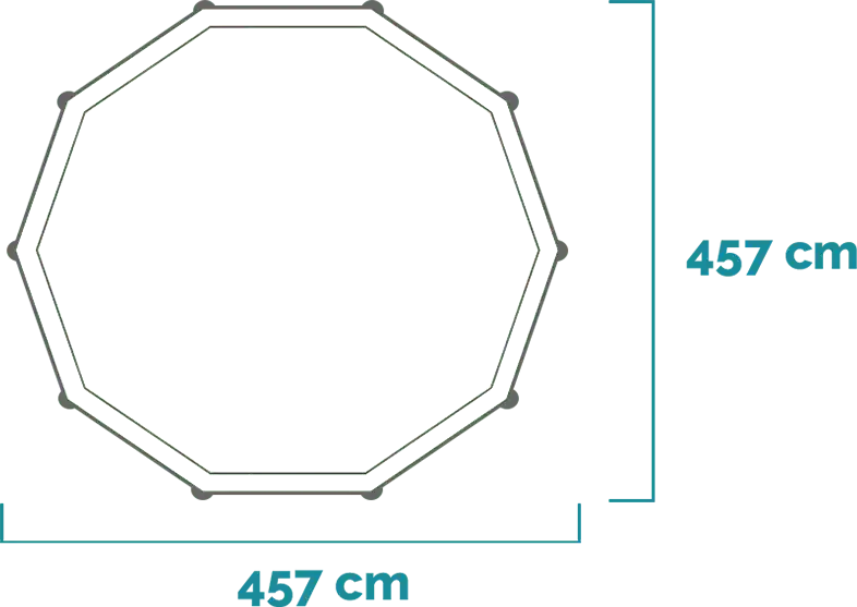 Matmenys ir forma Baseino komplektas Prism Frame Premium 457x107 cm