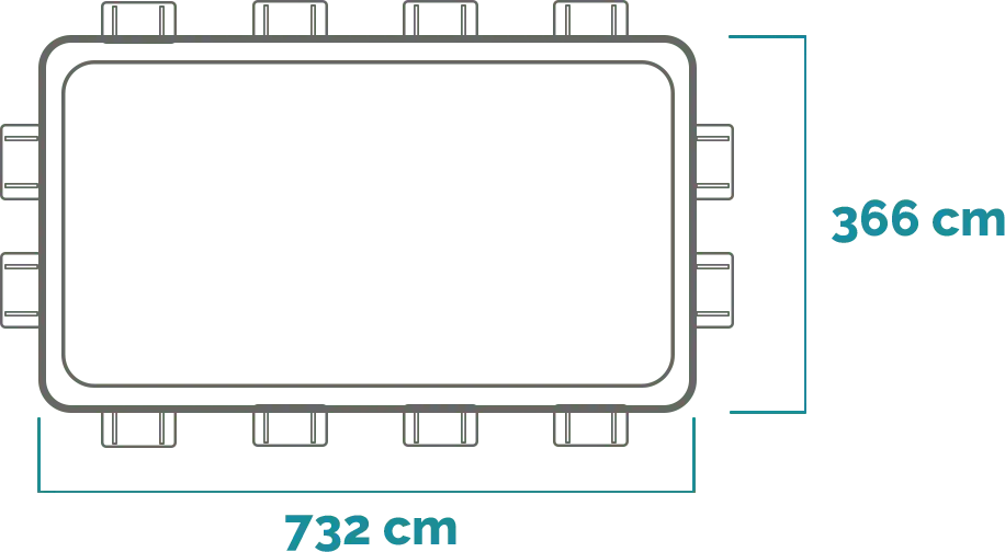 Rozměry Bazénový Set Ultra XTR Obdélníkový 732x366x132 cm
