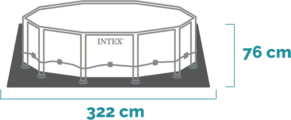 Dimensions and shape Metal Frame Pool Set 305x76 cm