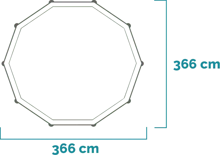 Matmenys ir forma Baseinas Metal Frame 366x76 cm