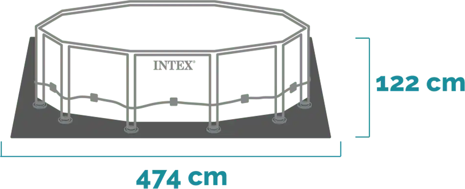 Dimensions and shape Metal Frame Pool Set 457x122 cm