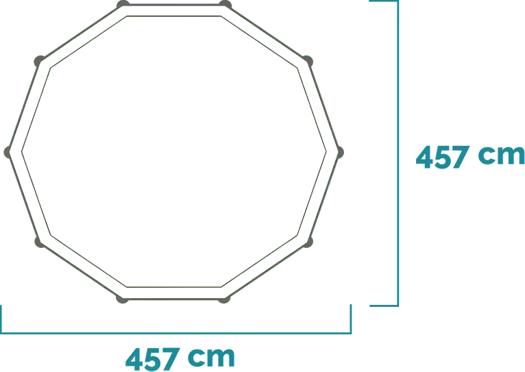 Matmenys ir forma Baseino komplektas Metal Frame 457x122 cm