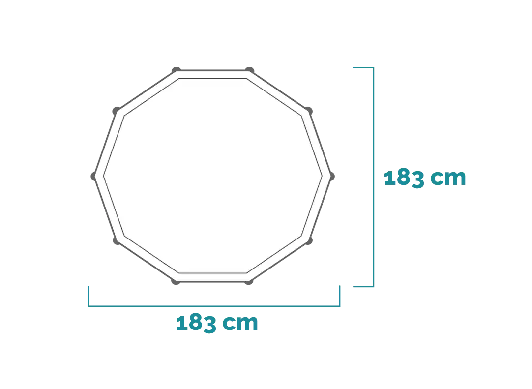 Matmenys ir forma Baseinas Canopy Metal Frame 183x38 cm