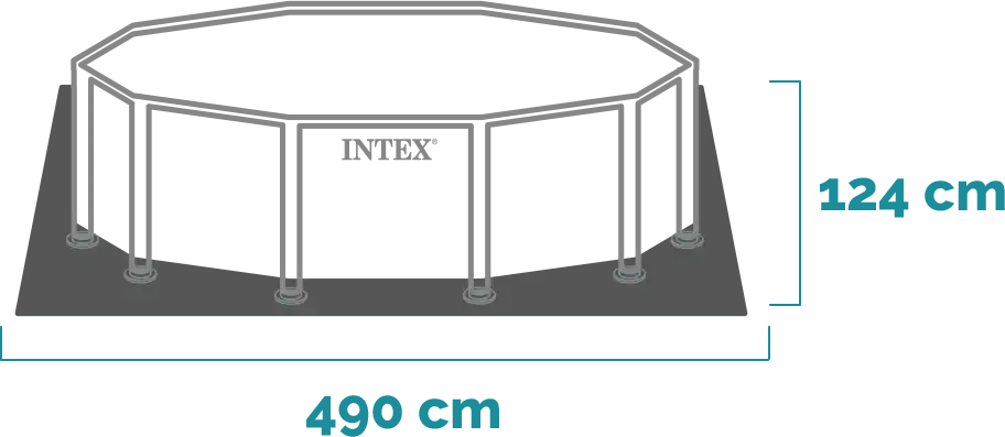 Dimensions and shape Graphite Gray Panel Pool Set 478x124 cm