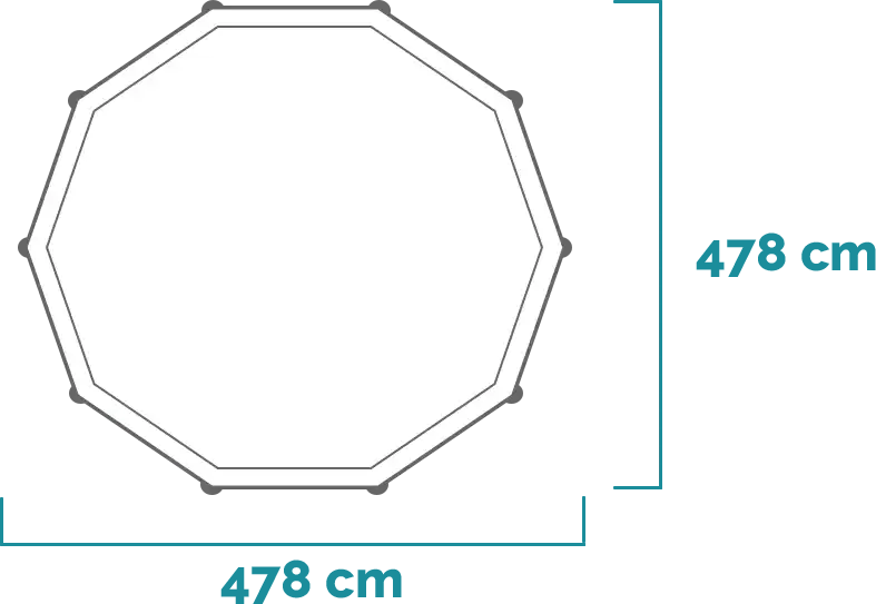 Dimensions and shape Graphite Gray Panel Pool Set 478x124 cm