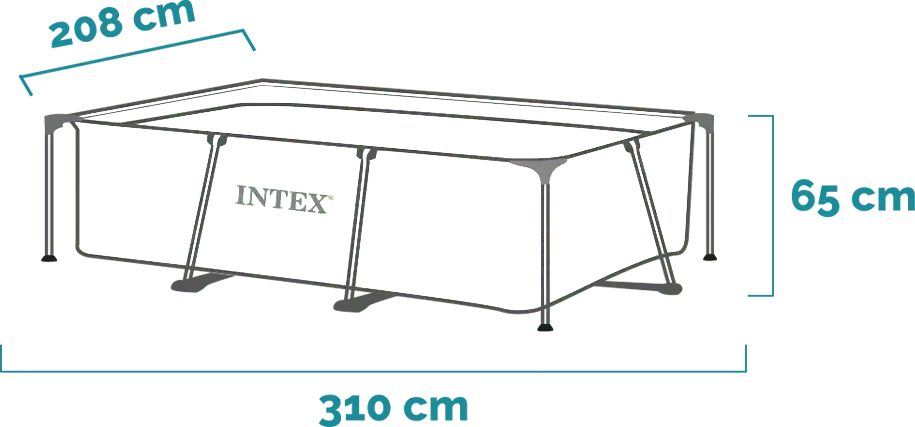 Matmenys ir forma Baseinas Rectangular Frame 260x160x65 cm