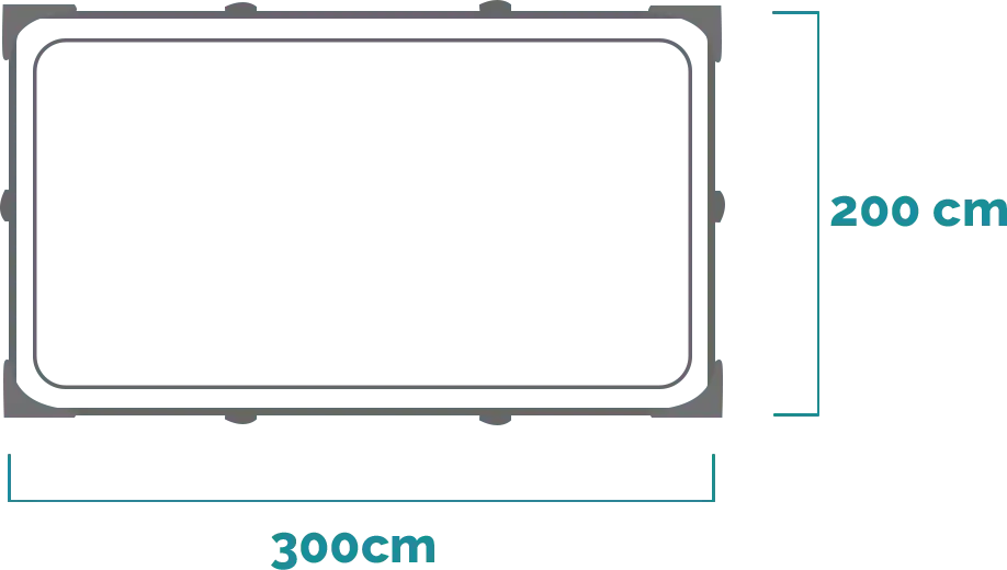 Dimensions and shape Rectangular Frame Pool 300x200x75 cm