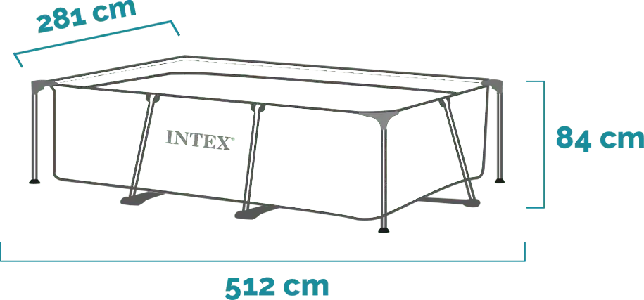 Rozměry Bazén Rectangular Frame 450x220x84 cm
