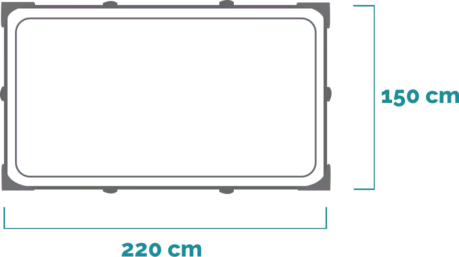 Matmenys ir forma Baseinas Pink Rectangular Frame 220x150x60 cm