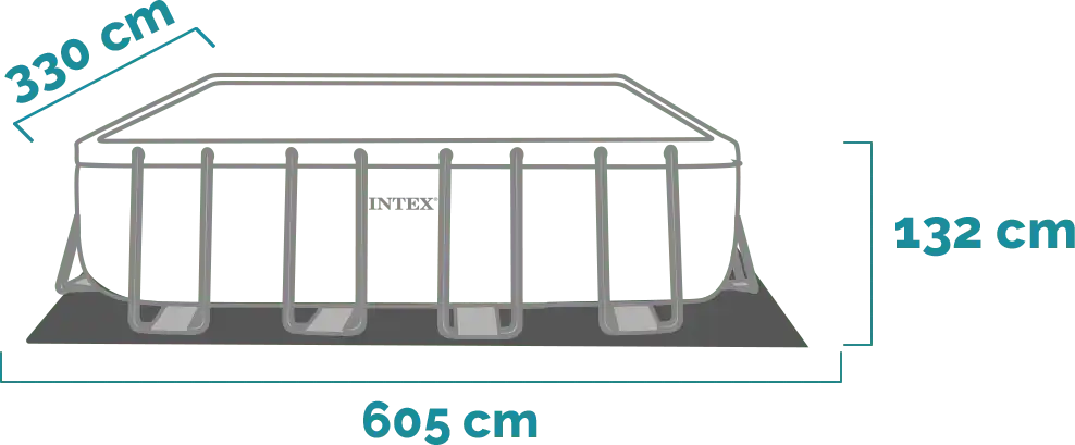 Dimensions and shape Ultra XTR Rectangular Pool Set 549x274x132 cm