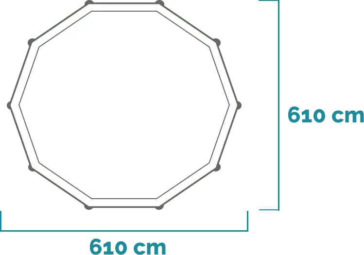 Matmenys ir forma Baseino komplektas Ultra XTR Frame 610x122 cm 