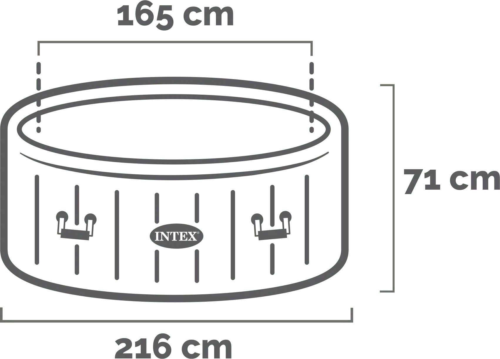 Dimensions and shape 6-person Sahara Tan Round Bubble Spa