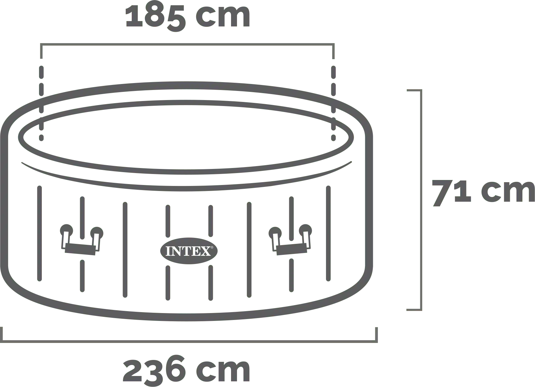 Dimensions and shape 8-person Sahara Tan Round Bubble Spa