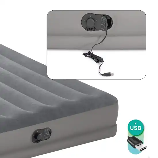 Nafukovací postel Twin Dura-Beam Prestige Mid-Rise s integrovanou pumpou na USB