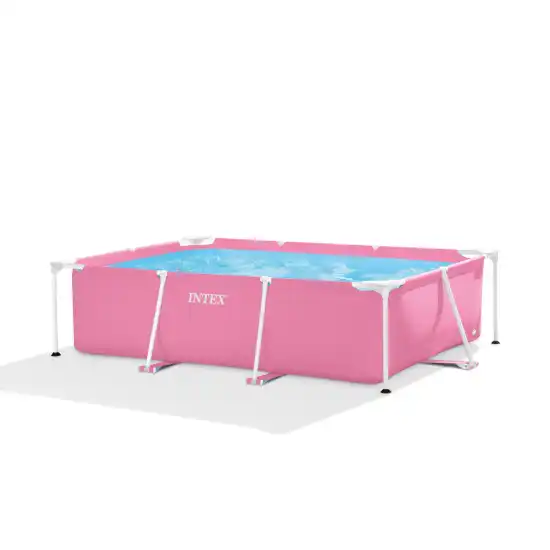 Pink Rectangular Frame Pool 220x150x60 cm