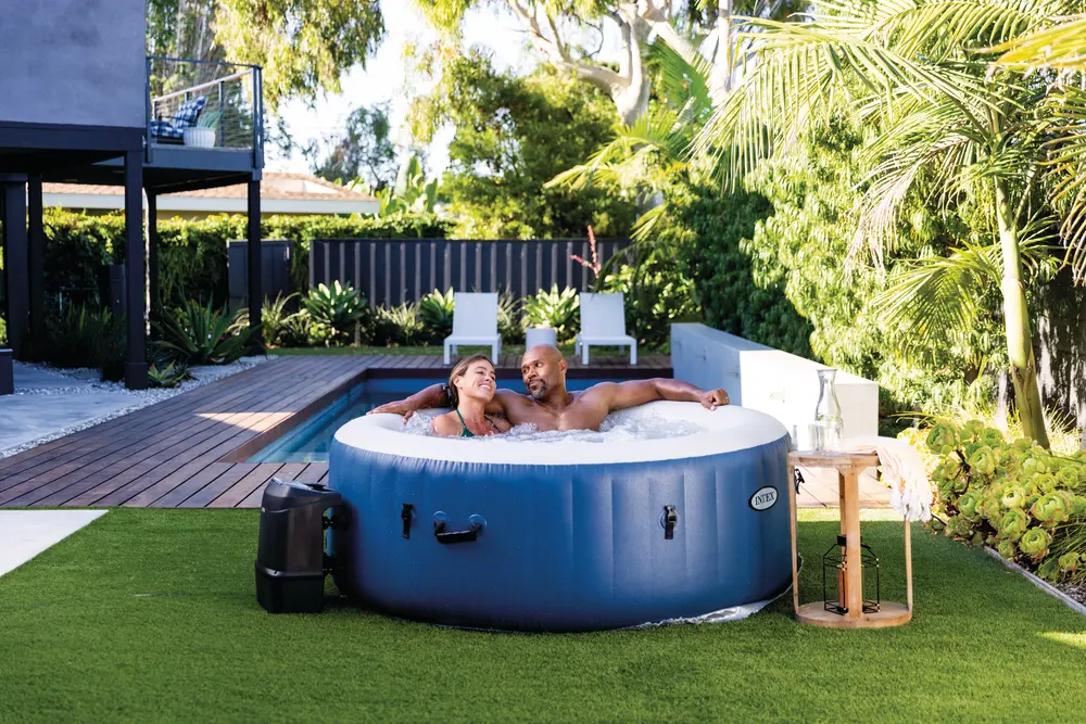 2-4 person Blue Round Bubble Massage Spa
