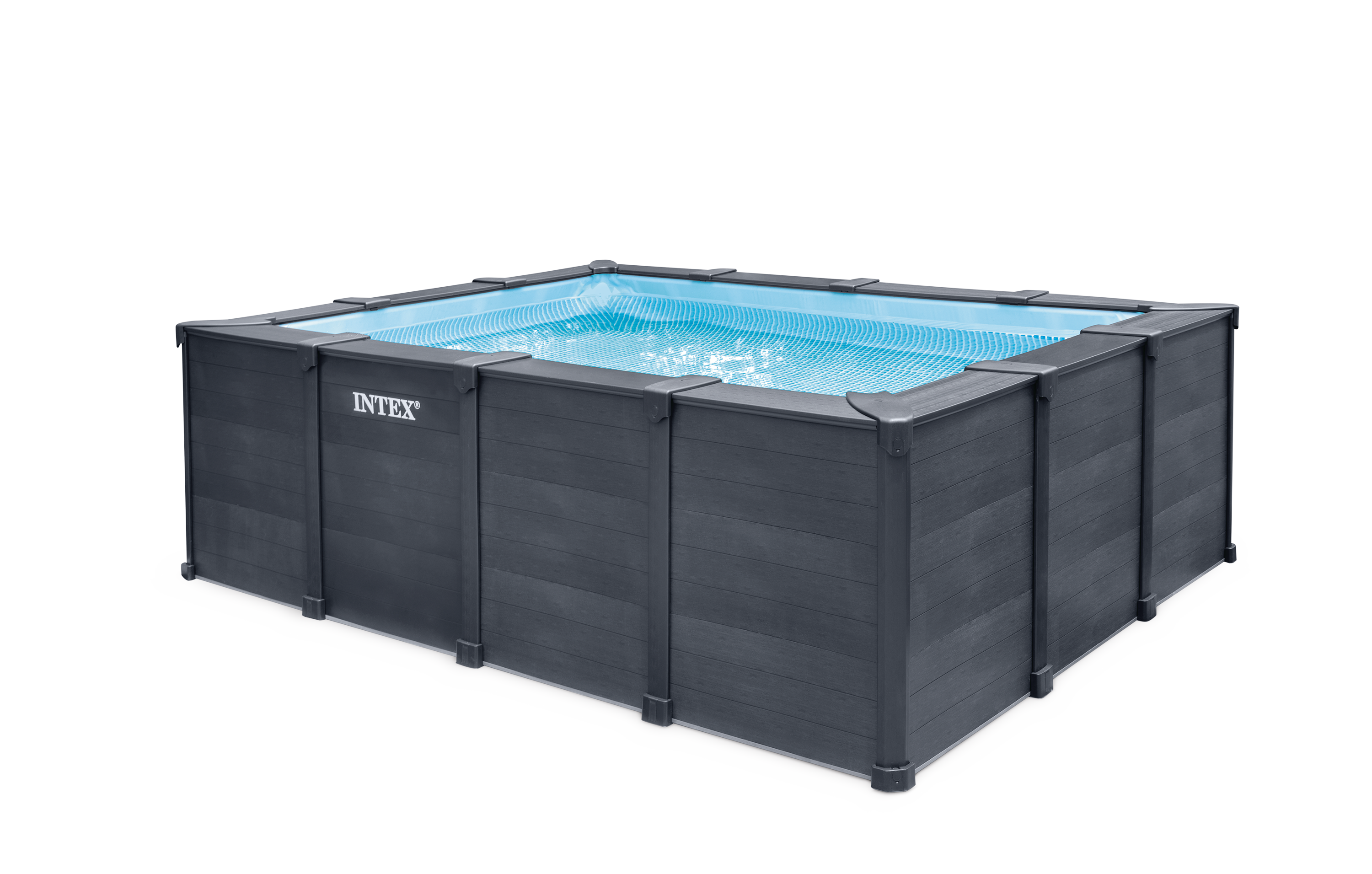 Graphite Gray Panel Rectangular Pool Set 400x300x124 cm