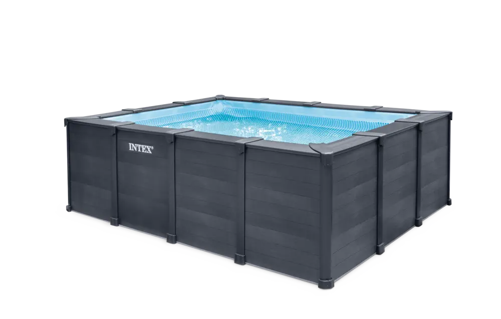 Graphite Gray Panel Rectangular Pool Set 400x300x124 cm
